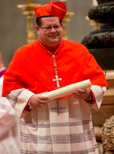 Newly-elected Cardinal Gerald Cyprien Lacroix, at the Vatican, Saturday, Feb.22, 2014. THE CANADIAN PRESS/AP, Alessandra Tarantino