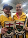 Melissa Martin / Winnipeg Free Press
Newly crowned junior curling champs Matt Dunstone, left, and Abby Ackland at the club in Rivers, Man.