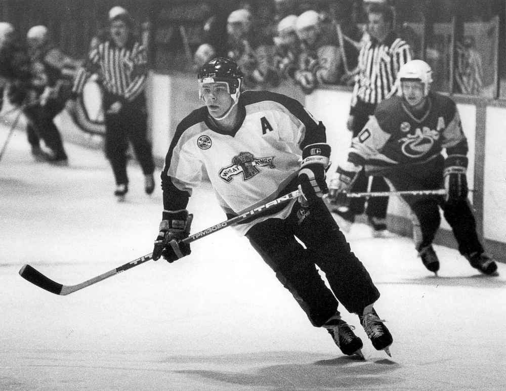 BRANDON SUN 
Kevin Cheveldayoff playing with the Brandon Wheat Kings in the 1987-88 season.
