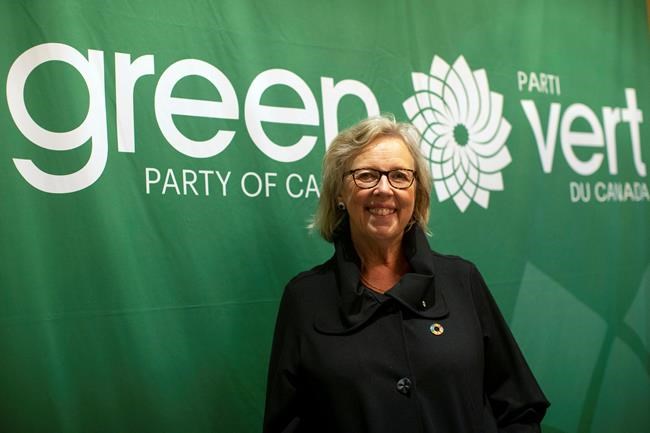 Federal Green Party Leader Elizabeth May attends the launch of her party's election platform in Toronto on Monday September 16, 2019. THE CANADIAN PRESS/Chris Young