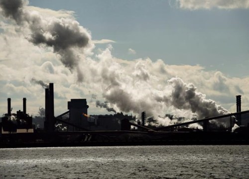 The steel mills in the Hamilton waterfront harbour are shown in Hamilton, Ont., on Tuesday, October 23, 2018. Ontario's battle against Ottawa's carbon tax gets underway in the province's top court today. THE CANADIAN PRESS/Nathan Denette