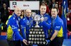 Team Alberta skip Kevin Koe (left to right), third B.J. Neufeld, second Colton Flasch and lead Ben Hebert hold the Brier tankard after beating Team Wild Card at the Brier in Brandon, Man., on March 10, 2019. Much has changed since Ben Hebert made his world men's curling championship debut over a decade ago. At that time, the national playdowns were more challenging than the world championships. Canada was always a good bet to win international events and a strong favourite to at least be on the podium. THE CANADIAN PRESS/Jonathan Hayward