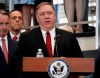 Secretary of State Mike Pompeo announces a new 'ethos' statement as he addresses employees in the lobby staircase of the U.S. State Department headquarters in Washington, Friday, April 25, 2019. (AP Photo/Pablo Martinez Monsivais)