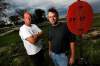 PHIL.HOSSACK@FREEPRESS.MB.CA
Management representative Don Lavigne (left) and Henry Dubé, chairman of a workers’ buyout committee, stand in front of the closed Tembec paper mill at Pine Falls.