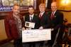 TREVOR HAGAN / WINNIPEG FREE PRESS
At the Manitoba Club, from left: Brett Wilson from Dragons’ Den, Seth Shumate and Douglas Hutchings, co-founders of Silicon Solar Solutions, and Derek Johannson, chairman of Carlyle Printers Service and Supplies.