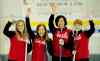 KEN GIGLIOTTI / WINNIPEG FREE PRESS FIles
The Canadian Women’s Curling team’s Jennifer Jones, Kaitlyn Lawes, Jill Officer and Dawn McEwen.