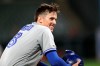 Toronto Blue Jays' Cavan Biggio looks toward the dugout after hitting a triple to complete the cycle, off Baltimore Orioles relief pitcher Mychal Givens during the ninth inning of a baseball game Tuesday, Sept. 17, 2019, in Baltimore. The Blue Jays won 8-5. (AP Photo/Julio Cortez)