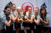 Canadian winter Olympians (left to right) Charles Hamelin, Chris Del Bosco, Kaillie Humphries, Meaghan Mikkelson, Erik Guay, Jon Montgomery and Maelle Ricker pose for a photo at an event announcing the sponsorship of the team by Adidas in Toronto on Tuesday June 25, 2013. THE CANADIAN PRESS/Frank Gunn