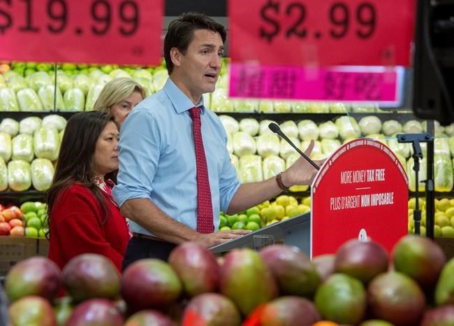 Federal Liberal leader Justin Trudeau makes an announcement in Markham, Ontario on Wednesday October 9, 2019. THE CANADIAN PRESS/Frank Gunn