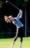Brooke Henderson, of Smith's Falls, Ont., hits her approach shot on the seecond hole during the first round of the CP Women's Open in Aurora, Ont., Thursday, Aug. 22, 2019. THE CANADIAN PRESS/Frank Gunn
