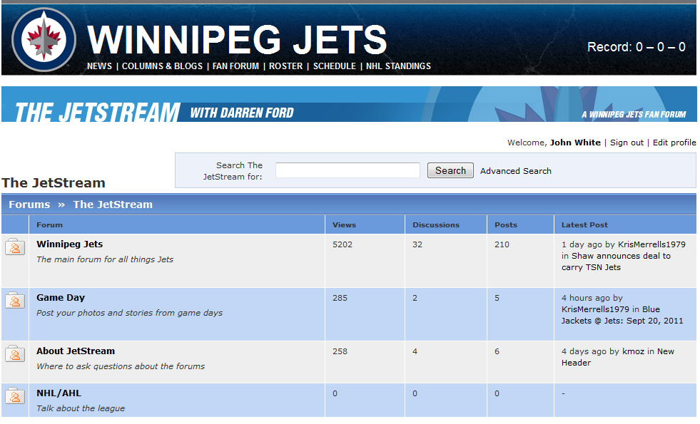 Winnipeg Free Press
A screen grab from the new JetStream fan forum on the Winnipeg Free Press website.