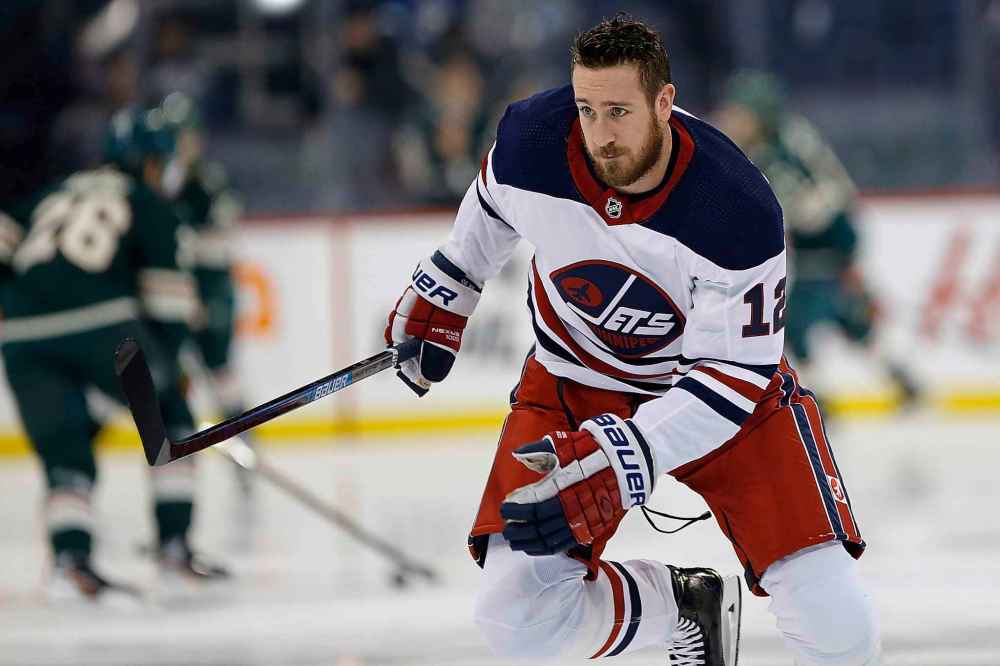 Winnipeg Jets' Kevin Hayes (12) skates during warm up to NHL action against the Minnesota Wild in Winnipeg on Tuesday, February 26, 2019. John Woods / Winnipeg Free press files