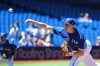 Toronto Blue Jays starting pitcher Aaron Sanchez pitches during first inning MLB baseball action against the Kansas City Royals, in Toronto on Sunday, June 30, 2019. THE CANADIAN PRESS/Jon Blacker