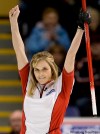 Jonathan Hayward / THE CANADIAN PRESS
Team Canada skip Jennifer Jones celebrates her teams 8-6 win over Saskatchewan during page playoff action at the Scotties Tournament of Hearts in Victoria, B.C. Saturday, Feb. 28, 2009.