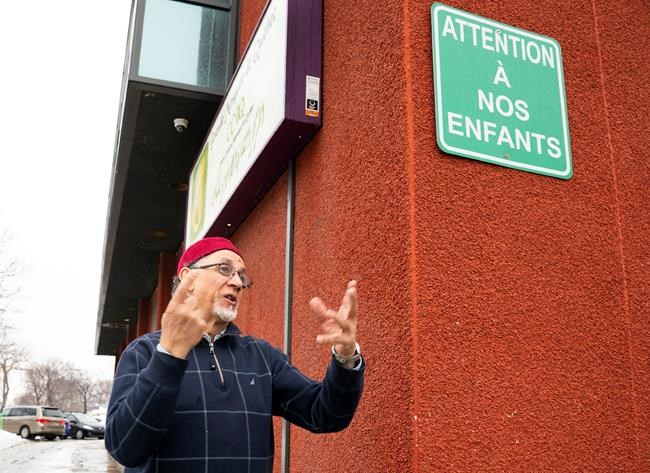 Quebec Islamic cultural centre president Boufeldja Benabdallah walks out of the Islamic Cultural Centre, before reacting to the deadly shooting in New Zealand, Friday, March 15, 2019 in Quebec City. THE CANADIAN PRESS/Jacques Boissinot