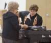 Mayoral candidate Judy Wasylycia-Leis casts her vote this morning at  Luxton School on Polson Avenue.