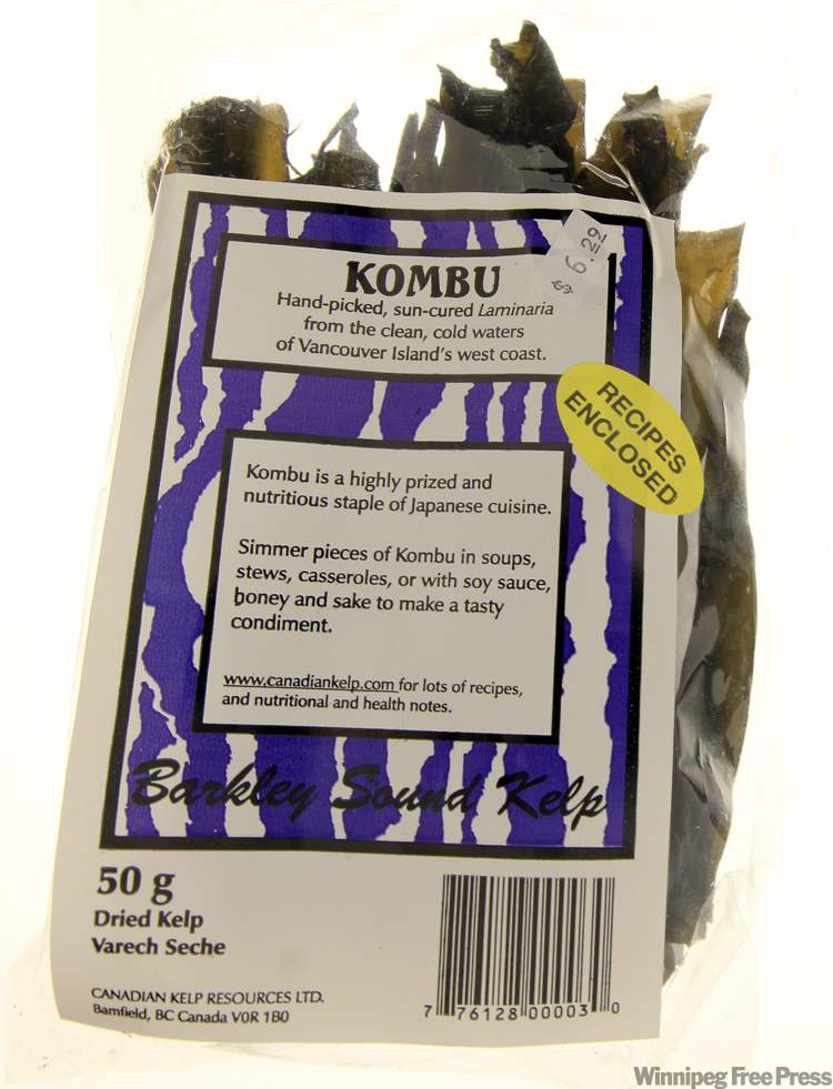 PHIL.HOSSACK@FREEPRESS.MB.CA
The savoury flavour of kombu is known as 'umami' and is considered the fifth basic taste in Japanese food.