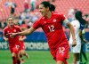 FILE - In this Oct. 14, 2018, file photo, Canada forward Christine Sinclair celebrates after scoring a goal in the second half of a soccer match at the CONCACAF women's World Cup qualifying tournament against Panama in Frisco, Texas. (AP Photo/Andy Jacobsohn, File)