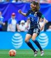 FILE - In this June 5, 2016, file photo, Japan defender Rumi Utsugi dribbles upfield during the first half of an international friendly soccer match against the United States in Cleveland, Ohio. (AP Photo/David Dermer, File)
