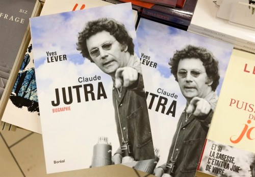 The biography of Quebec filmmaker Claude Jutra by author Yves Lever is seen in a bookstore, Tuesday, Feb.16, 2016 in Montreal. Telefilm Canada says it will allow Quebec's film industry to take the lead on what to do about awards bearing the name of a famous director accused of sleeping with young boys. THE CANADIAN PRESS/Paul Chiasson