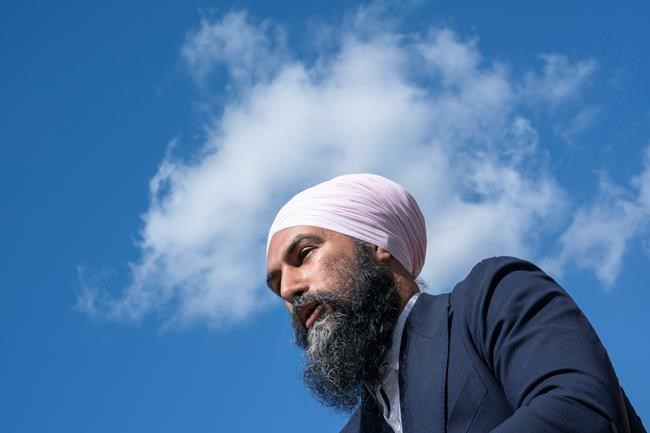 NDP Leader Jagmeet Singh attends a news conference presenting a new candidate in Montreal on Thursday, Sept. 5, 2019. The New Democrats ended last year by going deeper into the red. Elections Canada posted the NDP's annual financial return on Thursday, showing the party finished 2018 with nearly $4.5 million in negative net assets.THE CANADIAN PRESS/Paul Chiasson