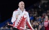 Canada skip Kevin Koe reacts to this shot during their game against the United States at the Men's World Curling Championship in Lethbridge, Alta. on Thursday, April 4, 2019. THE CANADIAN PRESS/Paul Chiasson