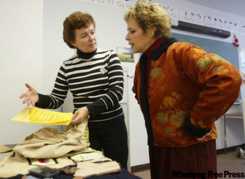Deborah Schnitzer (right), with Literacy Partners of Manitoba's Marg Rose.