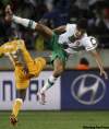 JULIE JACOBSON / THE ASSOCIATED PRESS
Ivory Coast’s Aruna Dindane (left) competes for the ball with Portugal’s Bruno Alves during group G match at Nelson Mandela Bay Stadium on Tuesday.
