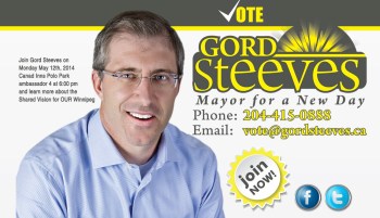 Screen grab of Gord Steeves campaign website