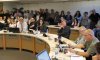 IAN FROESE / THE CARILLON

Trustee Rick Peters (bottom right) speaks as a packed house takes in the Hanover School Board meeting Tuesday night. The meeting delved into the hotly contested topic of LGBT acceptance within division schools.