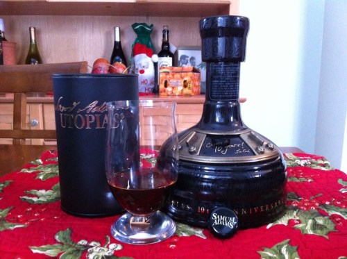 The 2012 bottling of the Samuel Adams Utopias, which also came with a Riedel glass.