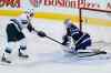 JOHN WOODS / WINNIPEG FREE PRESS
Minnesota Wild's Ryan Carter scores on Michael Hutchinson during the second period