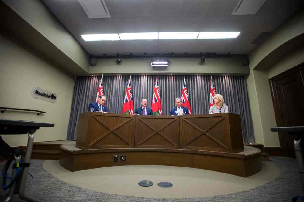 As of the morning of March 18, 2020, chief public health officer Dr. Brent Roussin said the province had thus far conducted 2,900 tests for COVID-19. A few hours later, two more presumptive positive cases were reported bringing the total of confirmed and presumptive cases to 17, with no reports of anyone requiring hospitalization. All but one still being tracked Wednesday are travel-related, Roussin said at a news conference. (Mikaela MacKenzie / Winnipeg Free Press files)