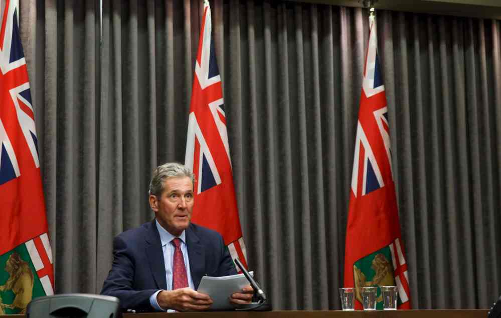 On Tuesday, Premier Brian Pallister outlined the first details of the Manitoba Risk Recognition Program, a $120-million federal-provincial fund to acknowledge those who continued working through the pandemic in essential jobs. (Mike Deal / Winnipeg Free Press)
