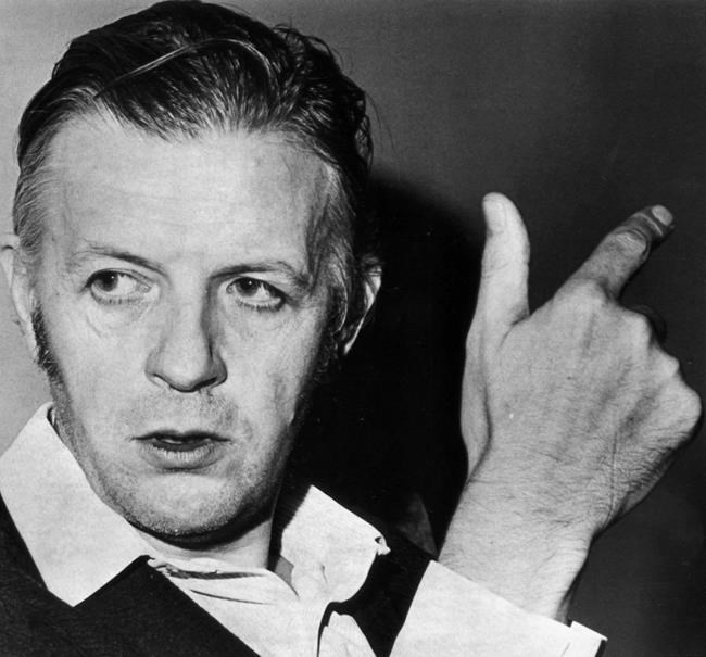 James Jasper Cross, senior British trade commissioner, gestures after his release from the hands of FLQ terrorists Dec. 3, 1970. Shortly after he was freed, the British diplomat kidnapped by Quebec nationalists told Canadian officials he did not fear being killed in captivity. Rather, James Cross worried what would become of his wife should he be murdered by members of the Front de liberation du Quebec. THE CANADIAN PRESS