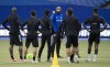 Players listen to Montreal Impact head coach Thierry Henry during a practice in Montreal, Wednesday, March 4, 2020. The squad may be under-manned, but the Impact will be looking to pick up some crucial points when the Impact host Inter Miami FC on Saturday. THE CANADIAN PRESS/Paul Chiasson