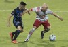 Montreal Impact's Emanuel Maciel, left, challenges Toronto FC's Michael Bradley during second half MLS soccer action in Montreal, Friday, Aug. 28, 2020. Bradley, who has missed the last nine games with a knee injury, could return to action Sunday against Atlanta United. THE CANADIAN PRESS/Graham Hughes