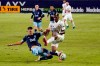 Vancouver Whitecaps's Ranko Veselinovic, left, slide tackles Los Angeles Galaxy's Yony Gonzalez during the first half of an MLS soccer match, Sunday, Oct. 18, 2020, in Carson, Calif. THE CANADIAN PRESS/AP, Marcio Jose Sanchez