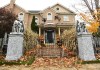 The front entrance to the Thornhill Woods Halloween haunted house during the COVID-19 pandemic in Thornhill, Ont., on Monday, October 19, 2020. THE CANADIAN PRESS/Nathan Denette