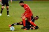 Toronto FC's Alejandro Pozuelo, top, pressures Philadelphia Union's Jose 