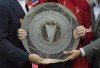 Members of Toronto FC management pose with the Supporters' Shield, awarded to the MLS team with the most points over the regular season, before the MLS soccer game between the Montreal Impact and Toronto FC in Toronto on Sunday, Oct.15, 2017. After a change of heart, MLS has decided to hand out the Supporters' Shield in the pandemic-altered 2020 season. THE CANADIAN PRESS/Frank Gunn