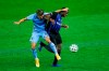 Montreal Impact midfielder Victor Wanyama, right, and New York City attacker Jesus Medina battle for the ball during an MLS soccer match&nbsp;in New York, Saturday, Oct. 24, 2020.&nbsp;NYCFC's victory Saturday over the Montreal Impact puts them in fifth place in Major League Soccer's Eastern Conference. THE CANADIAN PRESS/AP-Eduardo Munoz Alvarez