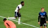 Vancouver Whitecaps forward Tosaint Ricketts, left, reacts after scoring a goal as San Jose Earthquakes forward Tommy Thompson, right, looks on during second half&nbsp; MLS soccer action in Portland, Ore., Saturday, Oct. 24, 2020. THE CANADIAN PRESS/AP-Steve Dykes