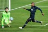 Sergio Santos, right, of the Philadelphia Union, loses the race to the ball against goalie Quentin Westberg of Toronto FC during the first half of an MLS match Saturday, Oct. 24, 2020, in Chester, Pa. THE CANADIAN PRESS/AP-Charles Fox/The Philadelphia Inquirer via AP