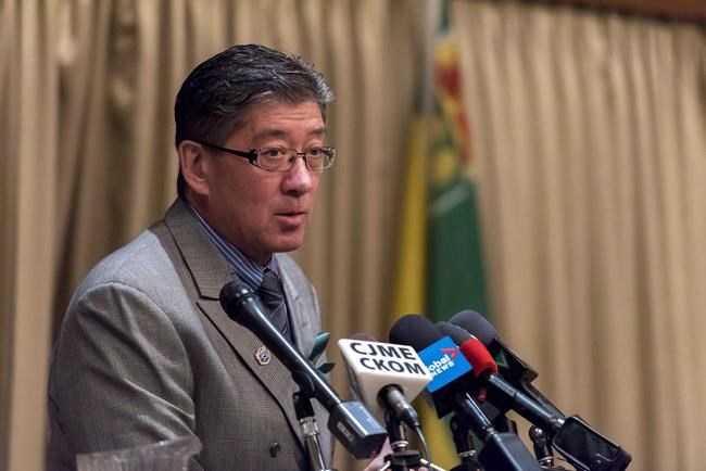 Saskatchewan Junior Hockey League President Bill Chow speaks during a SJHL press conference at the Ramada Hotel in Regina, Thursday, April 12, 2018. Chow is hoping a new funding arrangement announced Monday will push conversations about mental health — and subsequent actions — even further. THE CANADIAN PRESS/Michael Bell