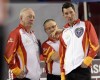Nunavut skip Wade Kingdon (right) and third Dennis Mason speak with coach Greg Corrigan (left) at the Tim Hortons Brier, Thursday March 3, 2016, in Ottawa. Hunter Tootoo remembers the pride he felt when Team Nunavut made its Tim Hortons Brier debut in Ottawa in 2016. A Liberal MP at the time, Tootoo said it was quite emotional to finally see the territory represented at the national men's curling championship. THE CANADIAN PRESS/Justin Tang