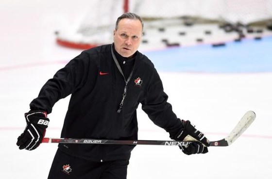 Canada's head coach Dave Lowry during practice at the IIHF World Junior Championship in Helsinki, Finland, on Wednesday, December 30, 2015. The Winnipeg Jets have hired Lowry as an assistant coach. THE CANADIAN PRESS/Sean Kilpatrick