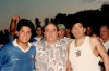 Diego Maradona, right, poses for a photo with Toronto Italia owner Pasquale Fioccola, centre, and brother Lalo Maradona after playing for Toronto Italia in an exhibition game against the Canadian National Soccer League all-stars at Birchmount Stadium in Toronto on Sept. 2, 1996.THE CANADIAN PRESS/HO - Fioccola Family