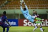 Arcahaie FC goalkeeper Guerry Romondt makes a save in Tuesday Dec. 1, 2020 nights penalty shootout win over Hamiltons Forge FC in CONCACAF League quarterfinal play in Santo Domingo, Dominican Republic. THE CANADIAN PRESS/HO-CONCACAF-Nelson Pulido*MANDATORY CREDIT*