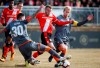 Hamilton Forge FC David Edgar, left, and Kyle Bekker, right, challenge Calgary Cavalry's Nico Pasquotti during Canadian Premier League soccer finals action in Calgary, Alta., Saturday, Nov. 2, 2019. When David Edgar and his Forge FC teammates left Oct. 20 for El Salvador, the first step on their CONCACAF League journey, it was an open-ended itinerary. THE CANADIAN PRESS/Jeff McIntosh